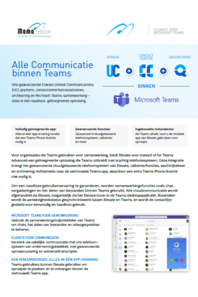 Elevate UC en CC binnen Teams